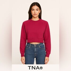 TNA Deep Red Cropped Sweatshirt